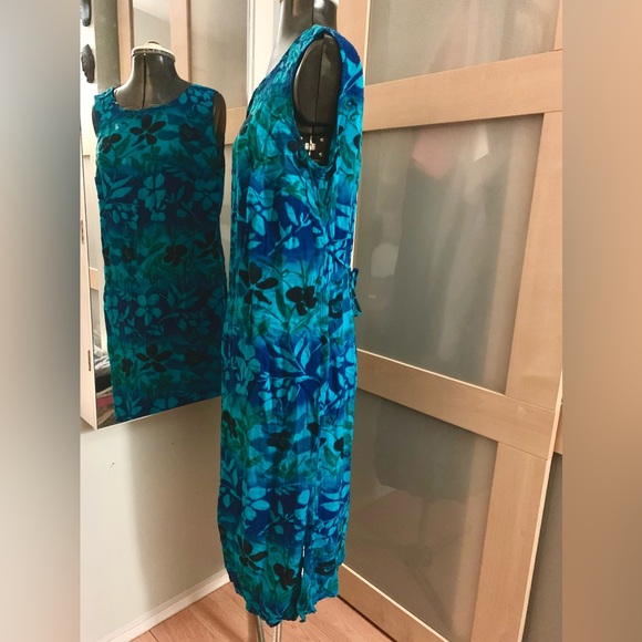 VTG, Tropical Floral Midi Dress, L - Picture 2 of 5